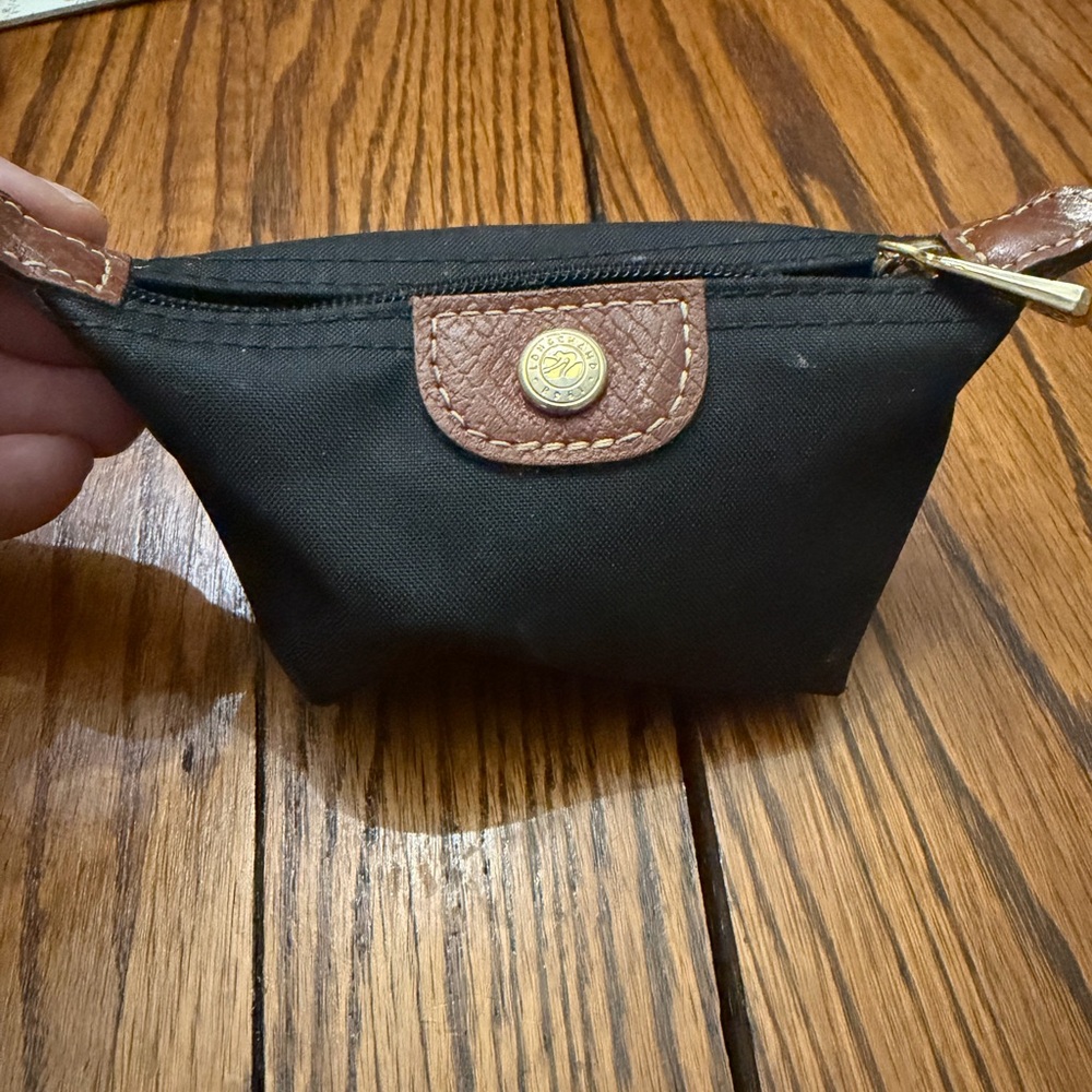 Longchamp Black and Brown Mini Bag Coin purse